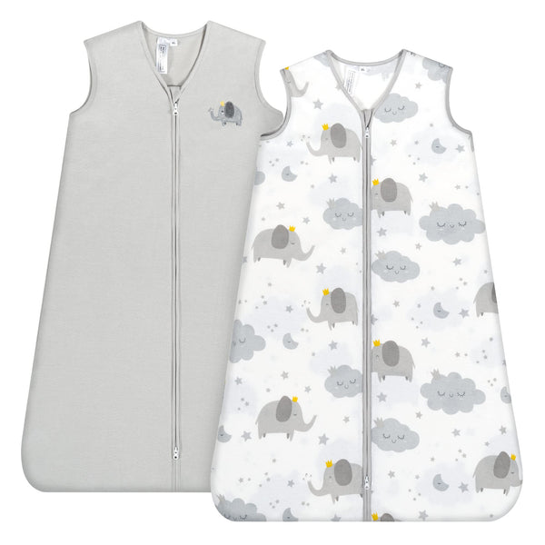TILLYOU 2-pack sleep sack grey elephant design provides breathable comfort for cool nights