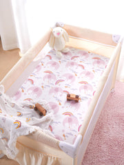 TILLYOU mini crib sheet 38x24 with deep pockets for wrapping around mattress