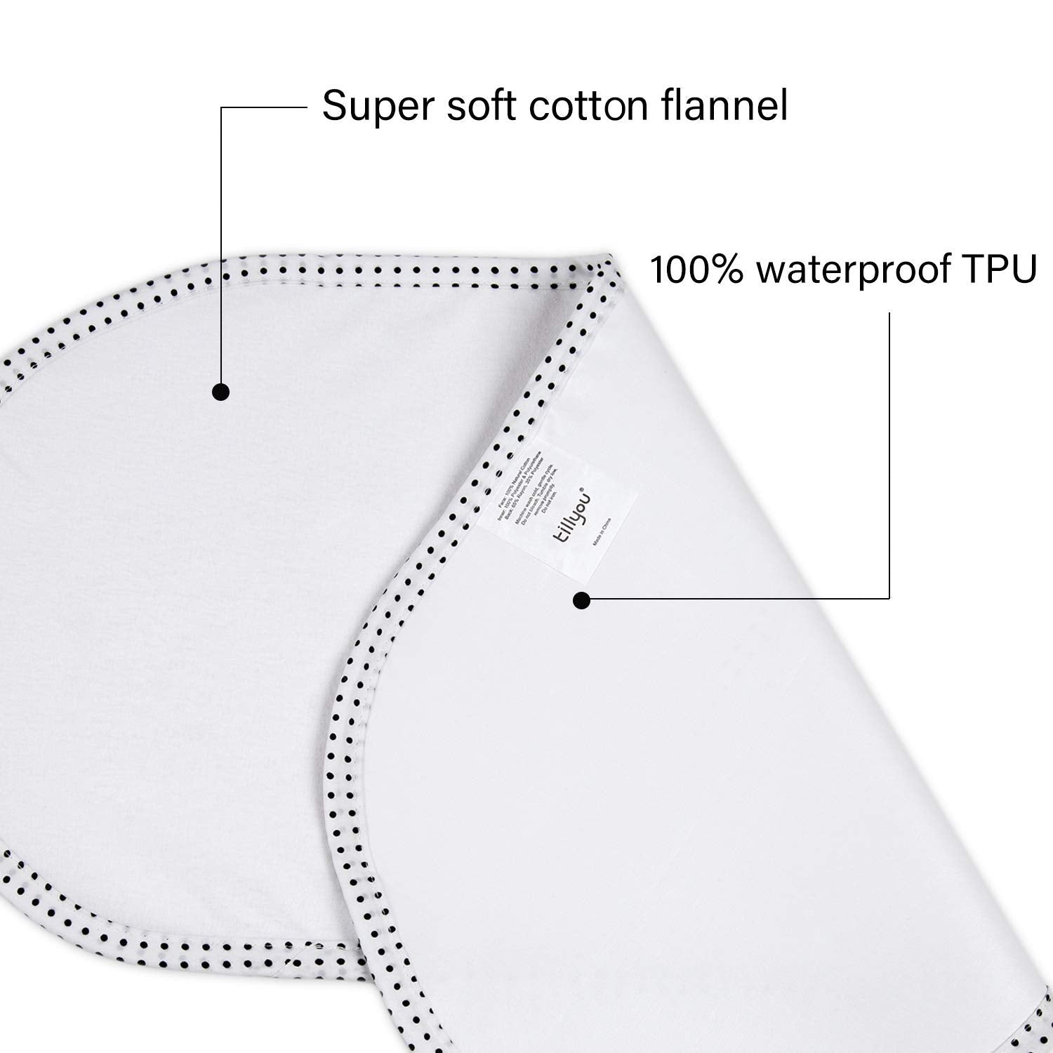 TILLYOU absorbent surface helps prevent urine leakage during changes.