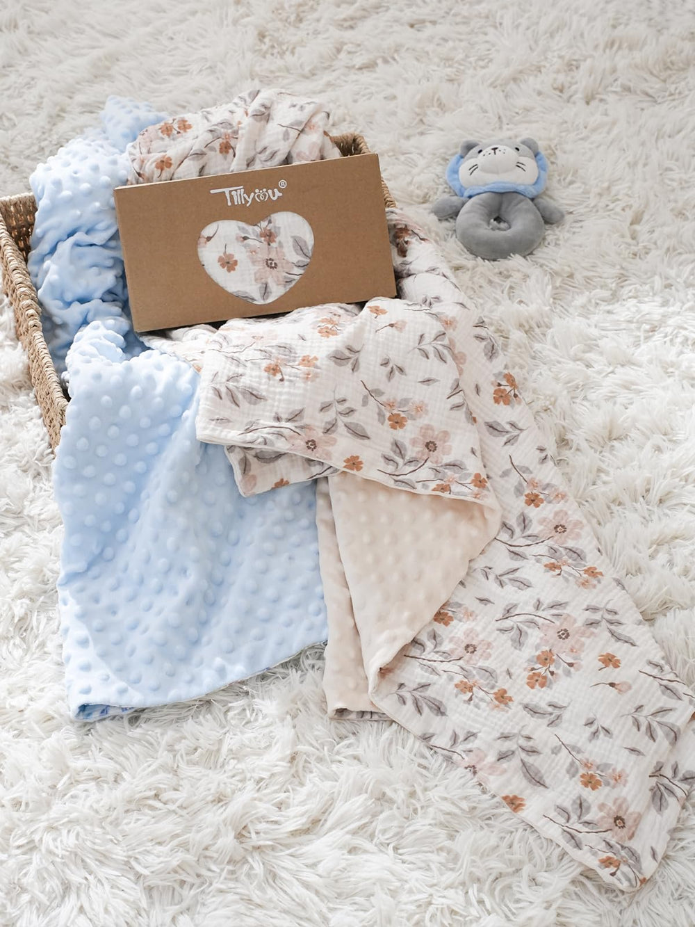 TILLYOU baby blanket easy-care fabric stays soft after multiple washes