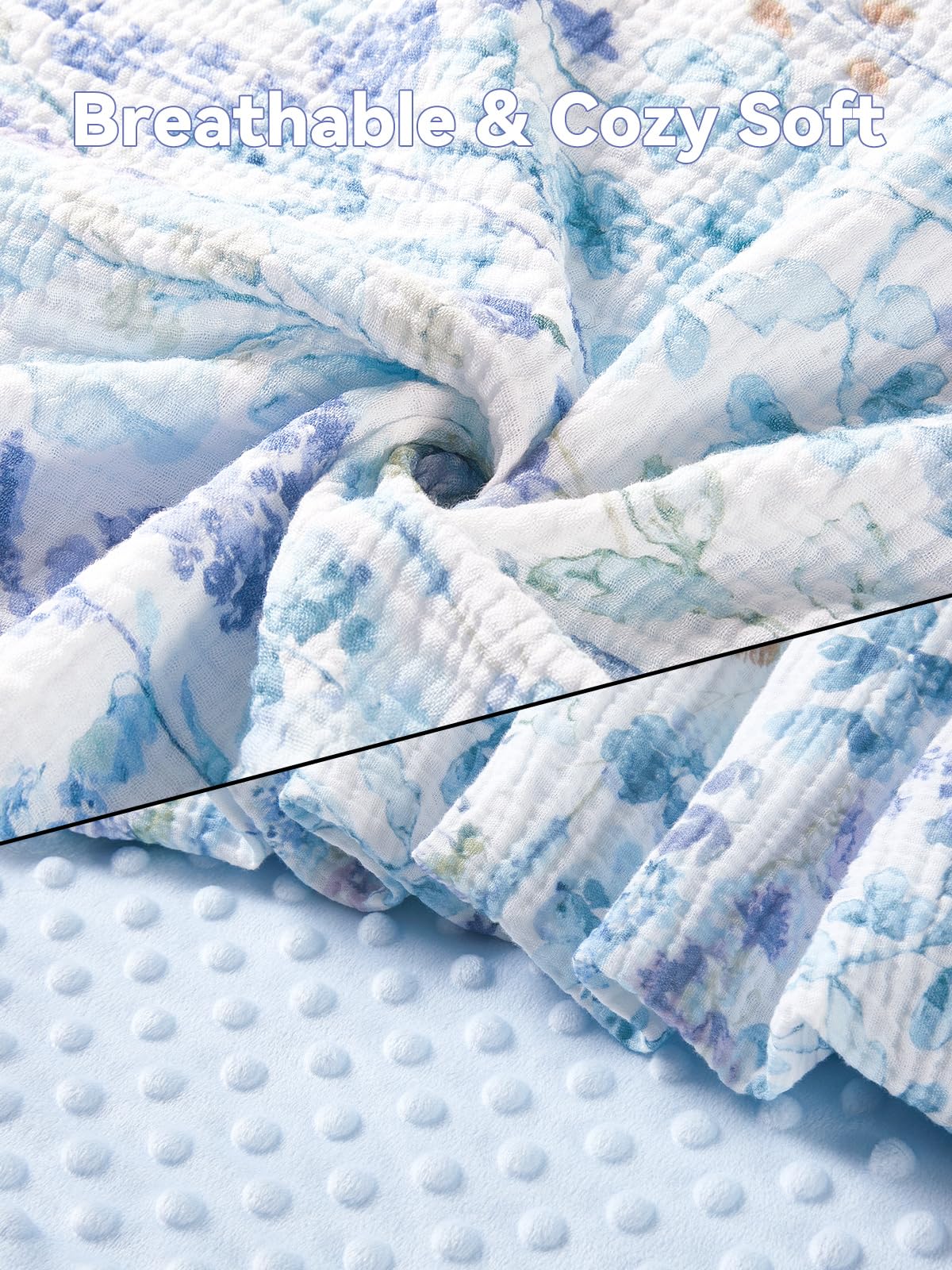 TILLYOU baby blanket minky reverse with 3D nubs soothes and calms baby