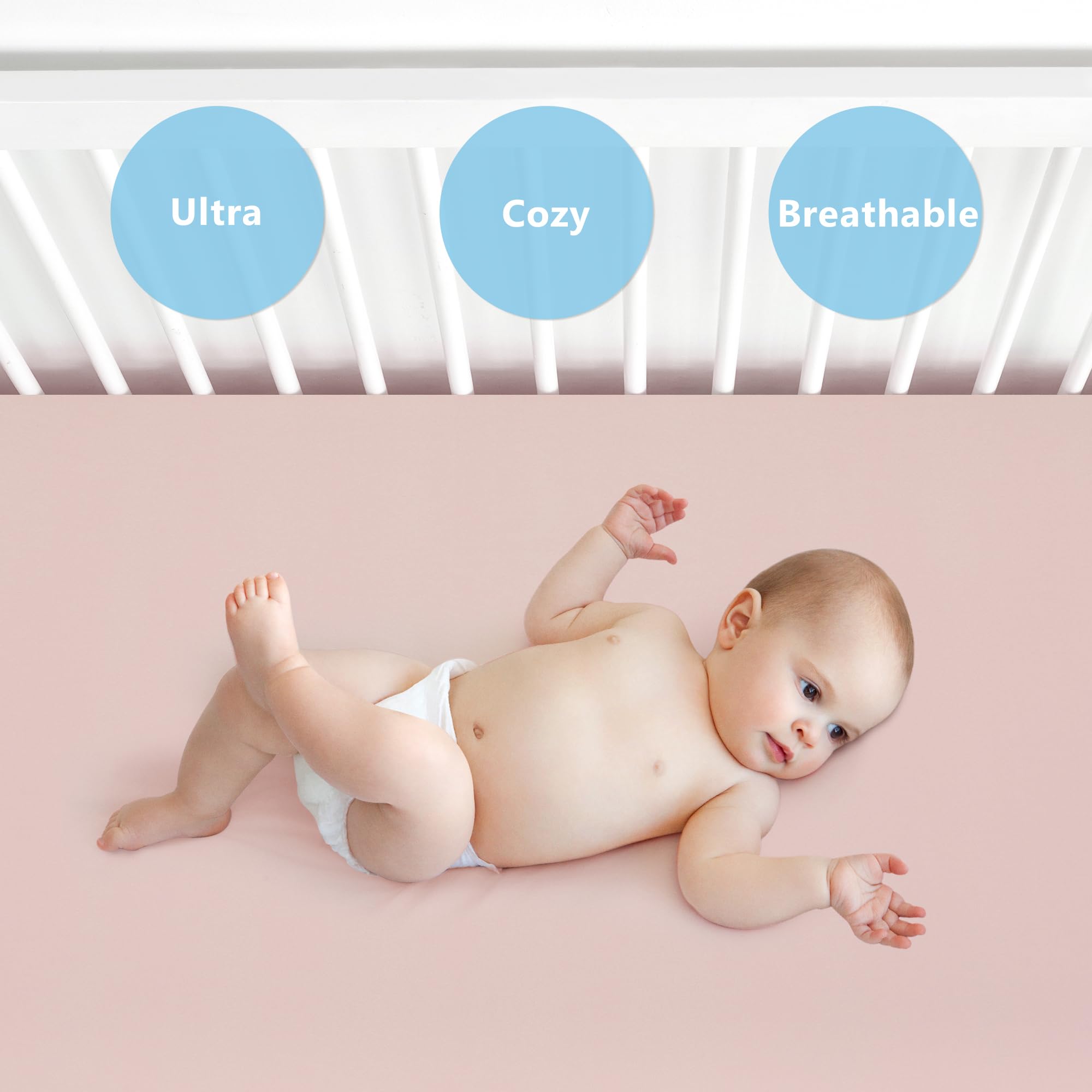 TILLYOU crib sheets pattern design offers gentle colors for easy matching