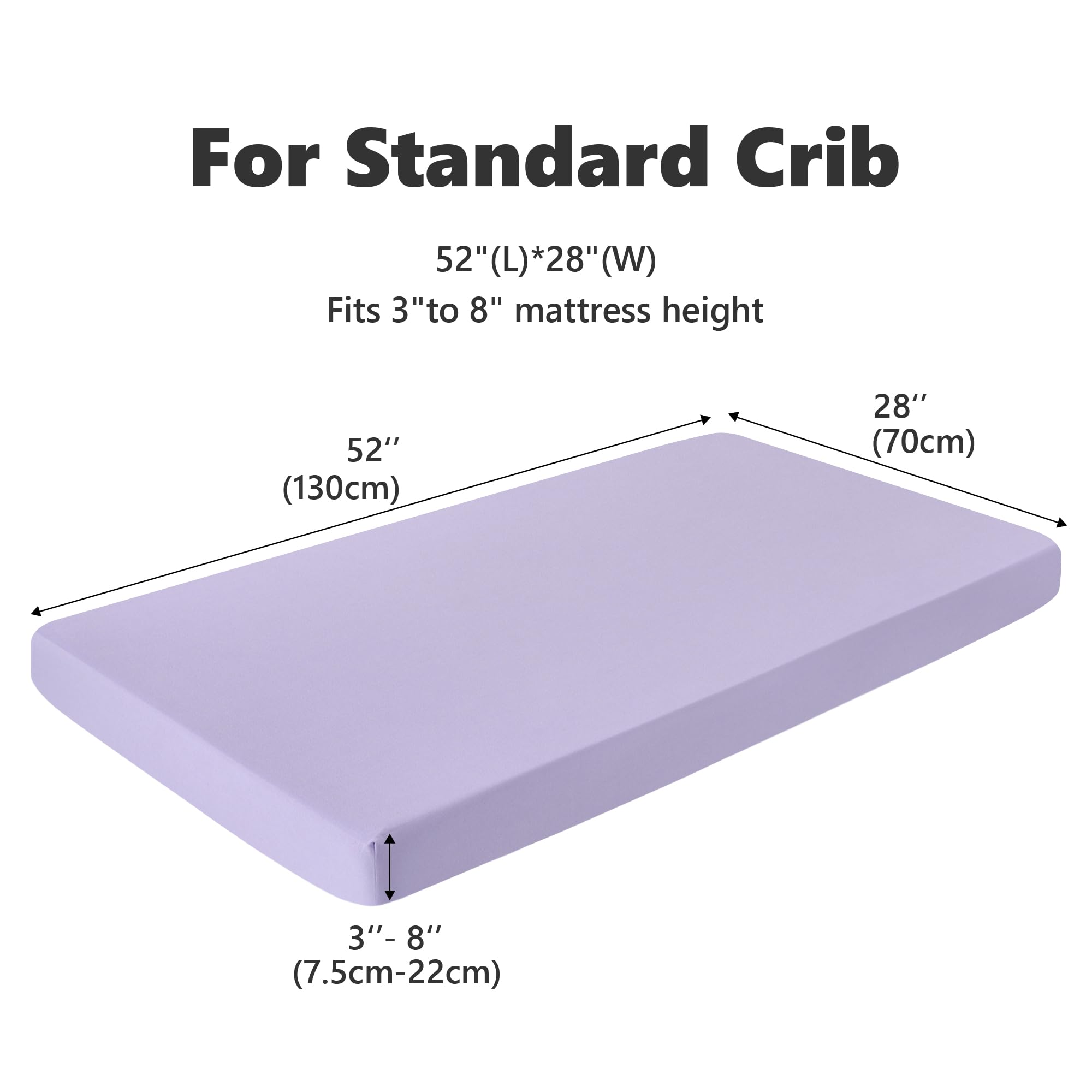 TILLYOU baby crib sheets two-pack view shows convenient matched set for easy rotation
