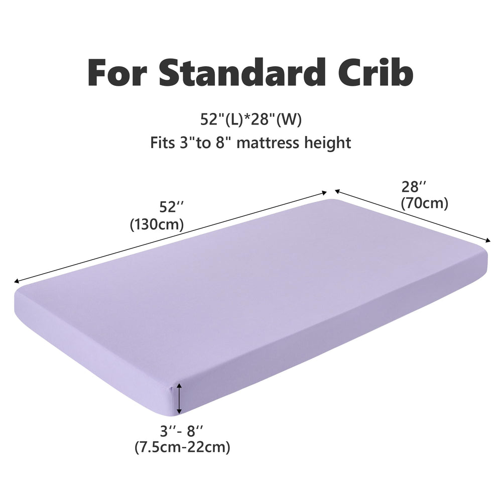 TILLYOU baby crib sheets two-pack view shows convenient matched set for easy rotation
