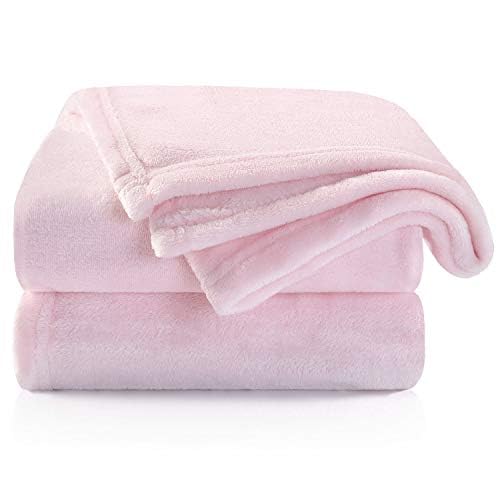 TILLYOU baby fleece blanket pink with plush texture for cozy snuggles