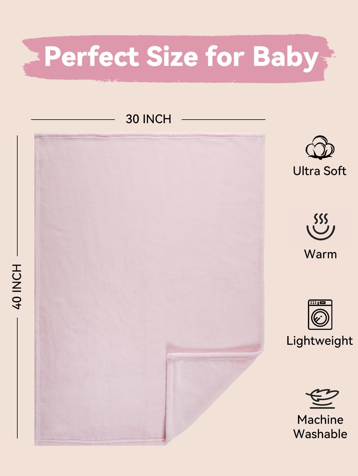 TILLYOU vibrant pink blanket with playful patterns for cheerful playtime