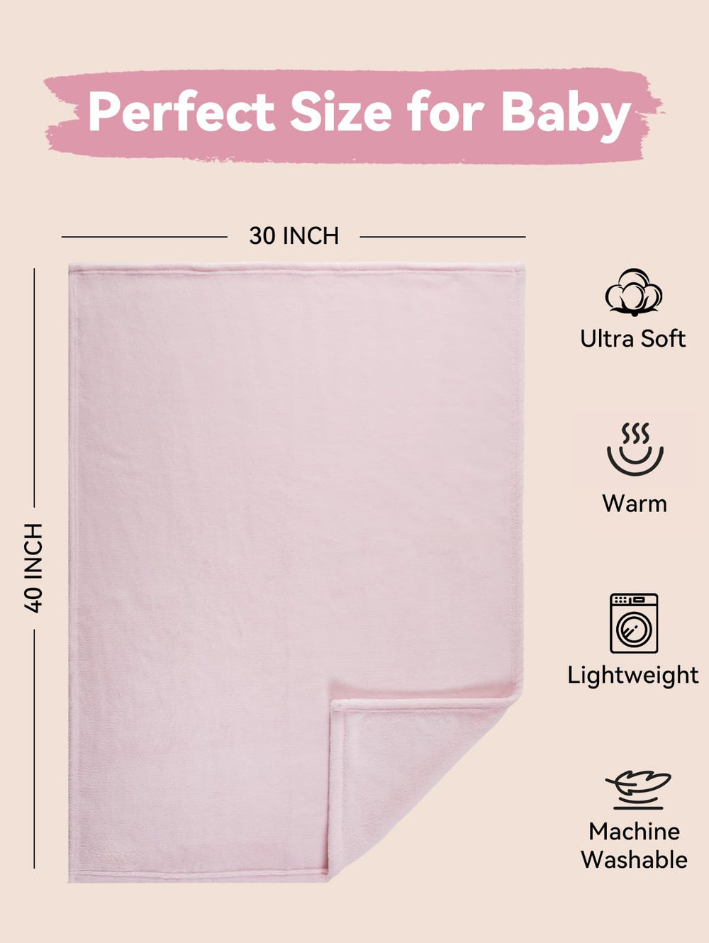 TILLYOU vibrant pink blanket with playful patterns for cheerful playtime