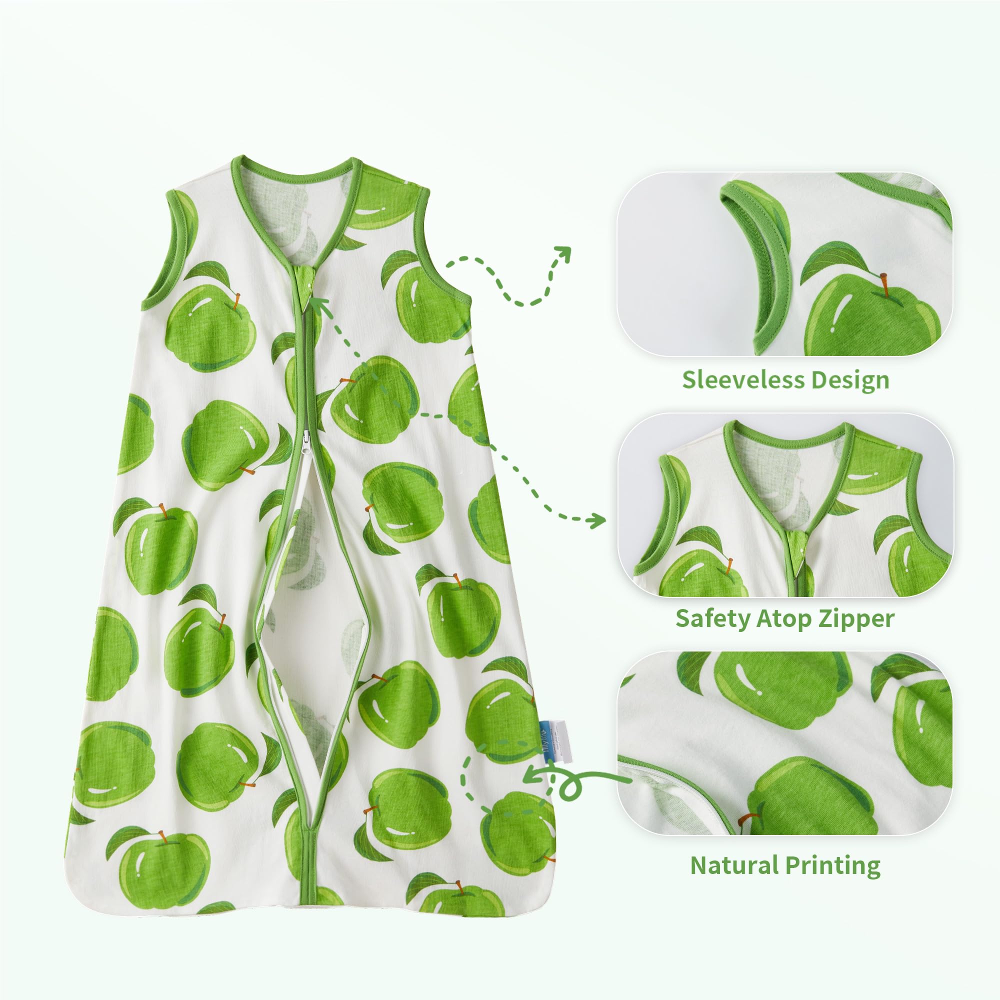 TILLYOU sleep sack soft cotton fabric with durable finish.