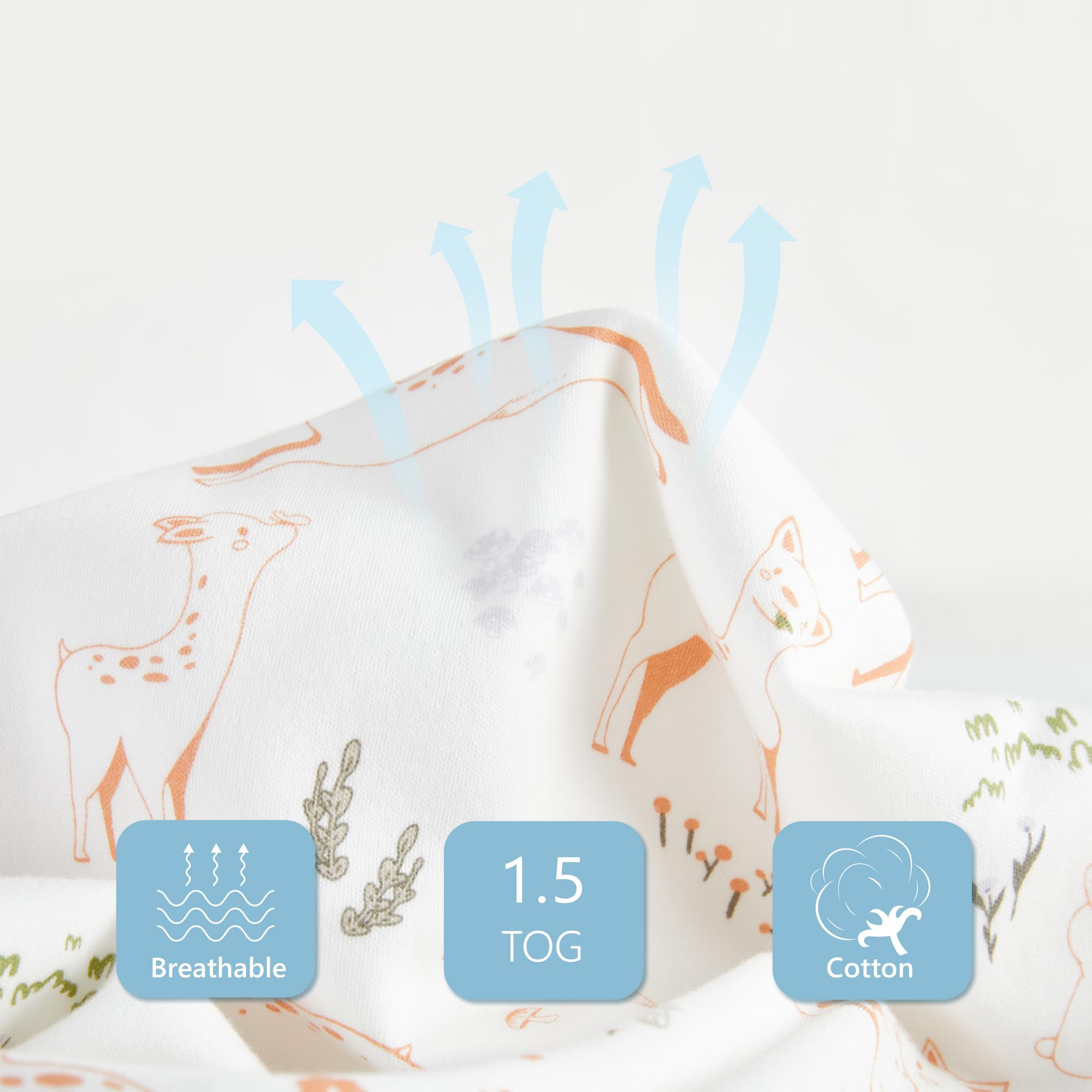 TILLYOU sleep sack with cotton-soft fabric keeps baby comfortable all night.