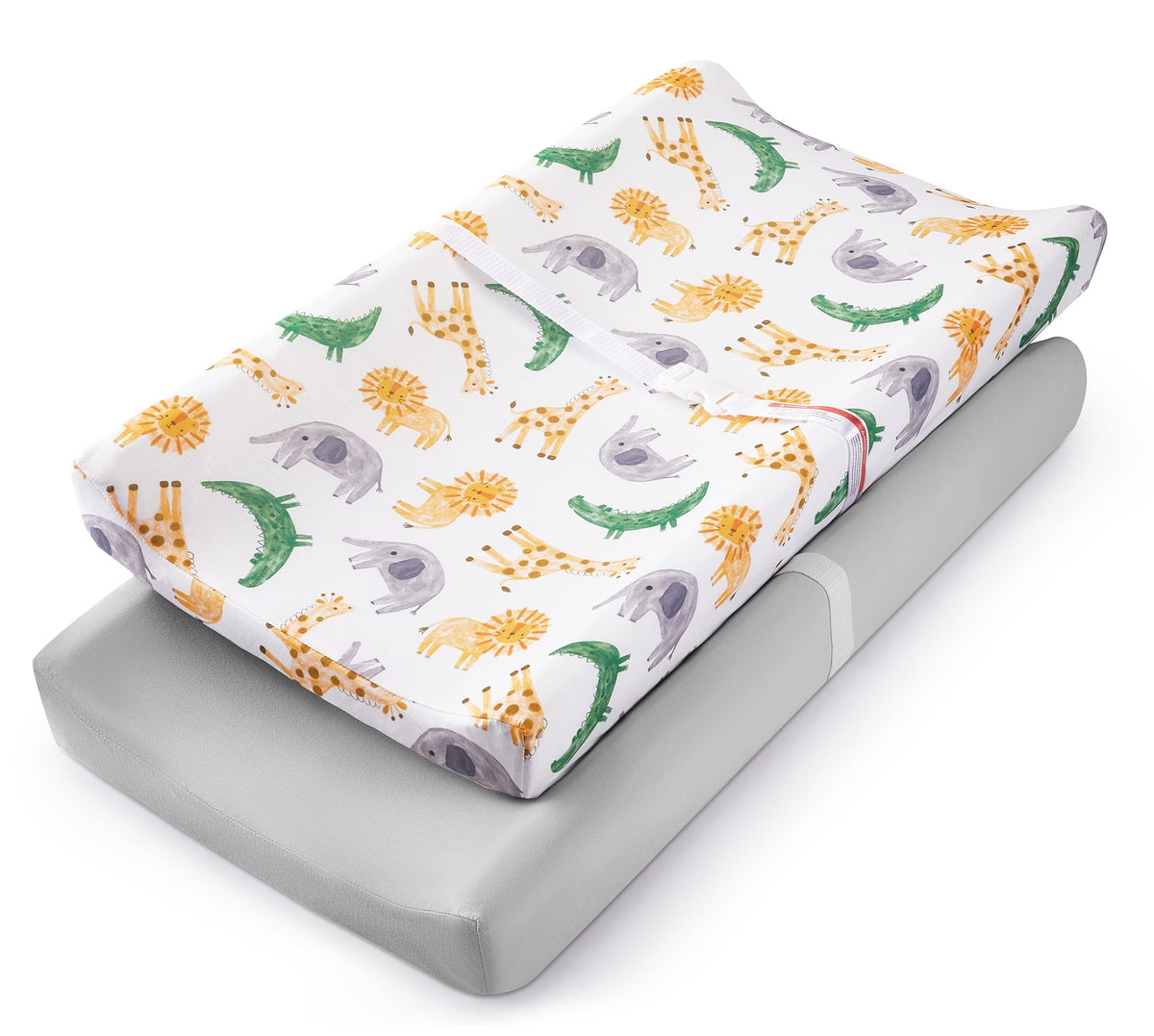 TILLYOU changing pad cover in African Steppe pattern adds soft comfort for diaper changes.