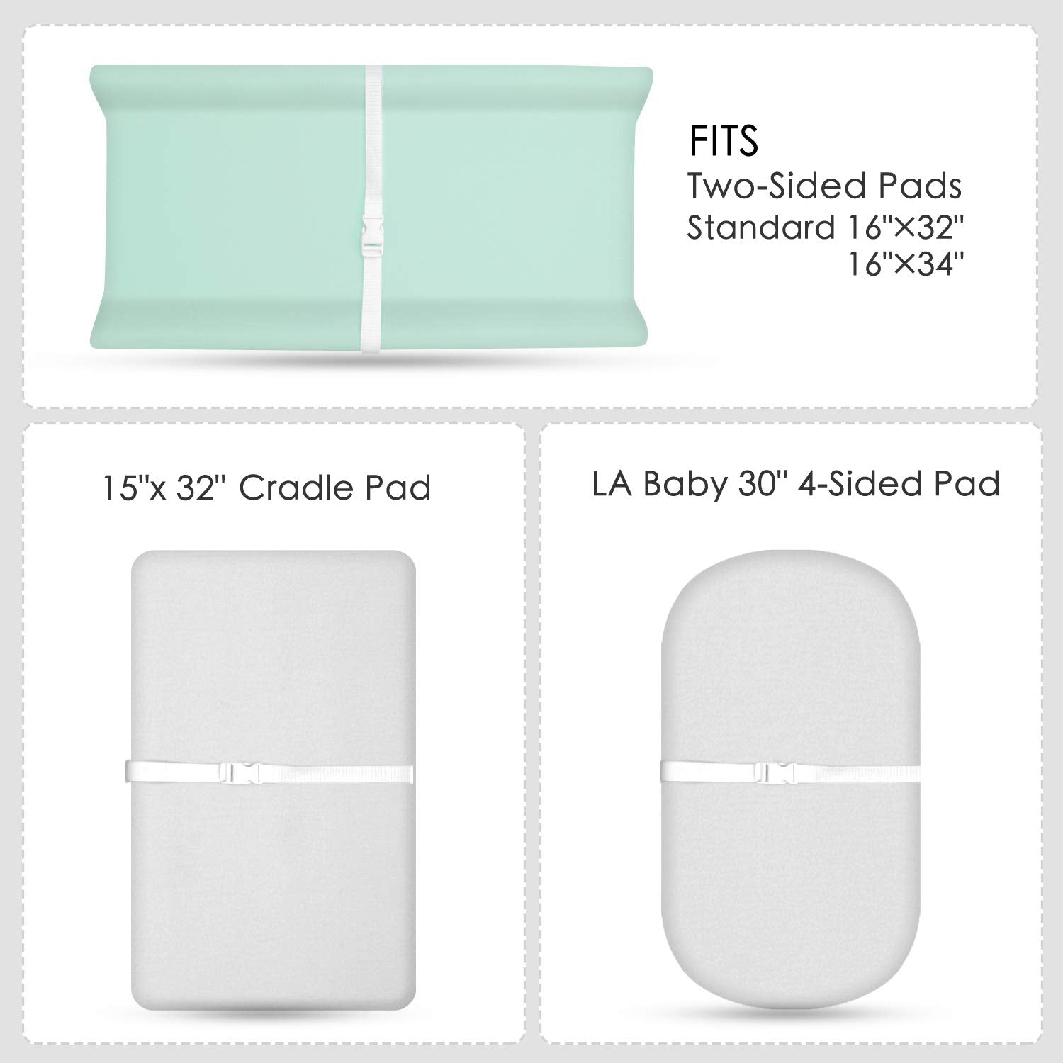 TILLYOU changing pad cover elastic bottom detail showing secure fit