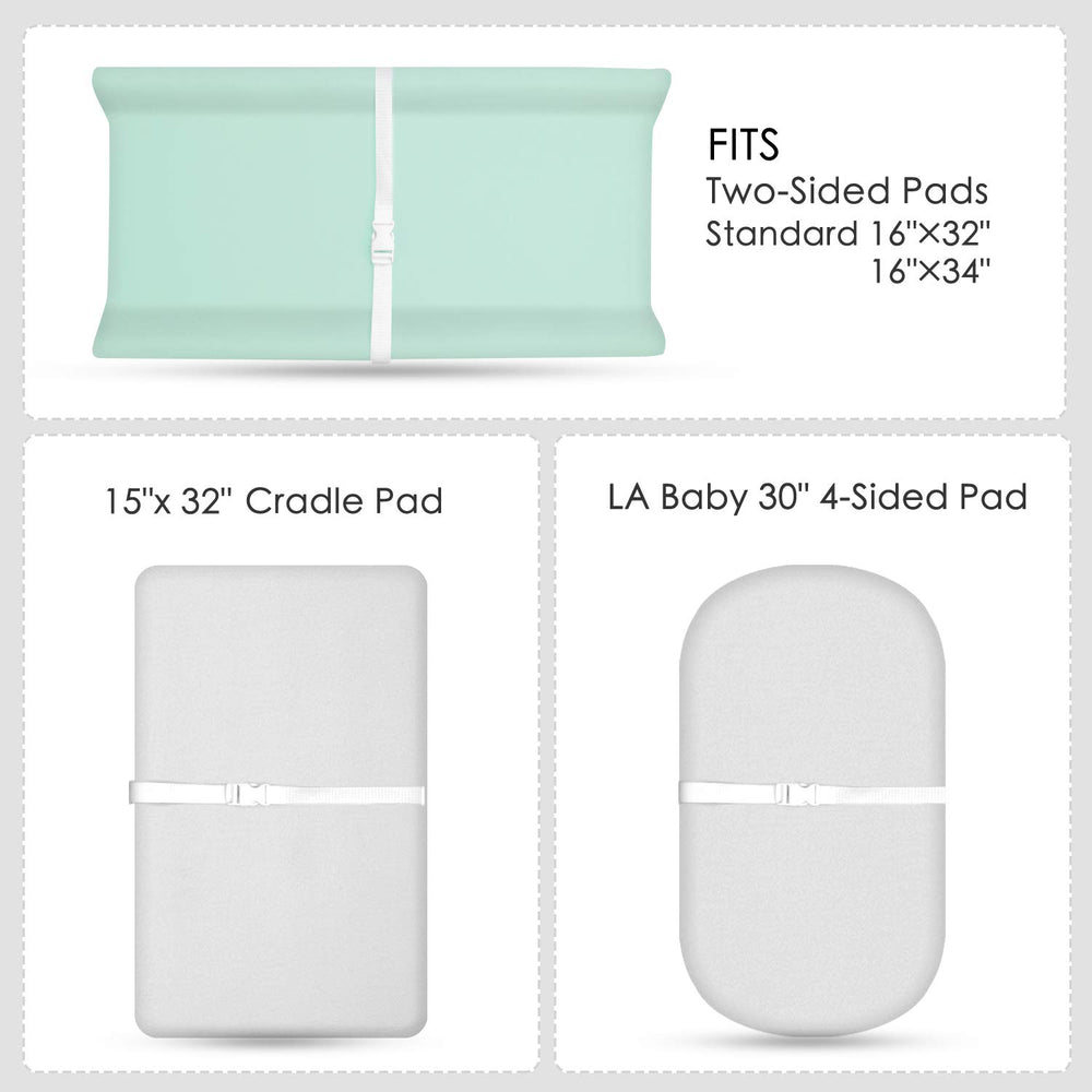 TILLYOU changing pad cover elastic bottom detail showing secure fit