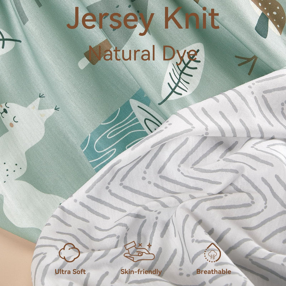 Soft jersey knit texture; TILLYOU cover feels gentle on baby's skin