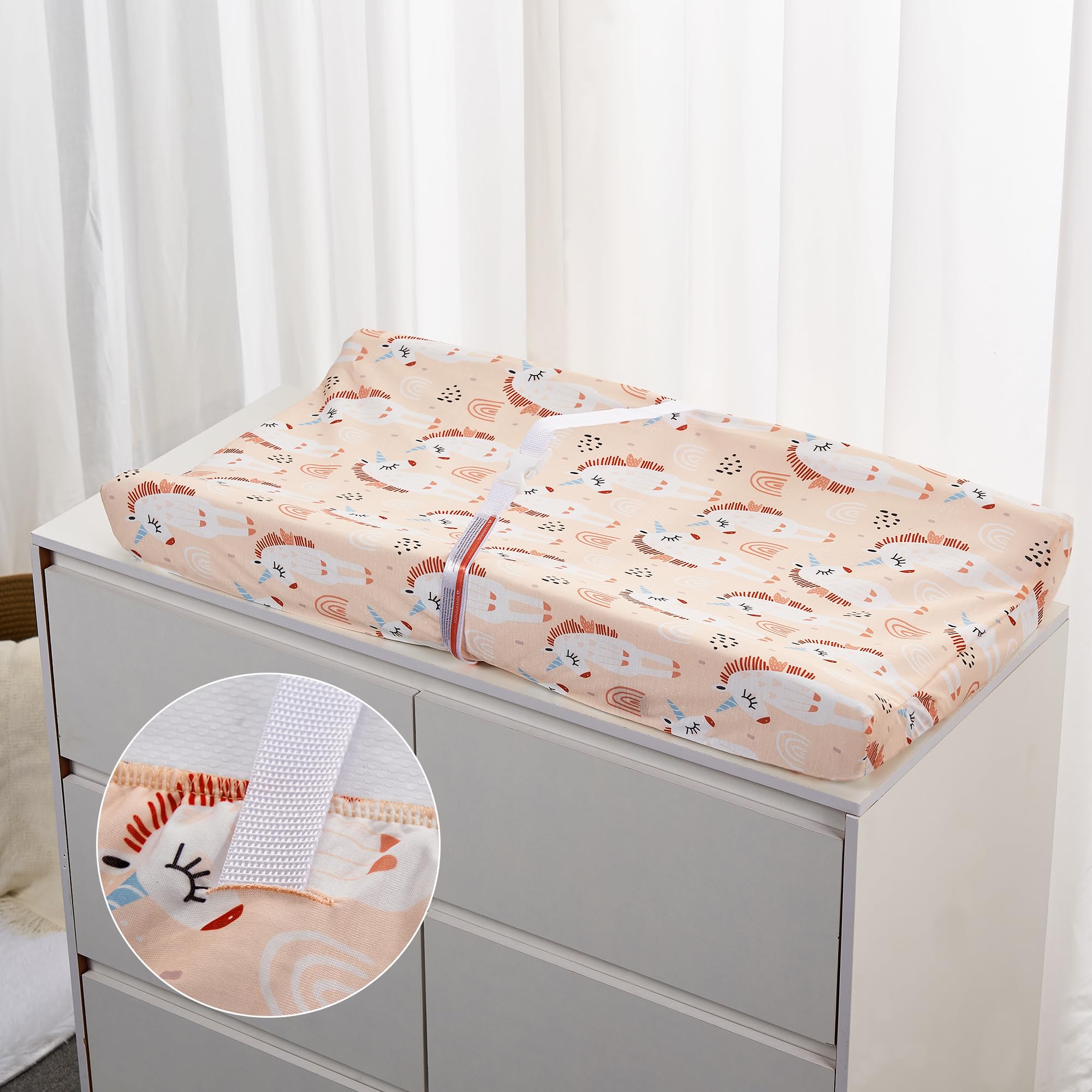 TILLYOU changing pad cover non-slip wrap reduces movement during changes