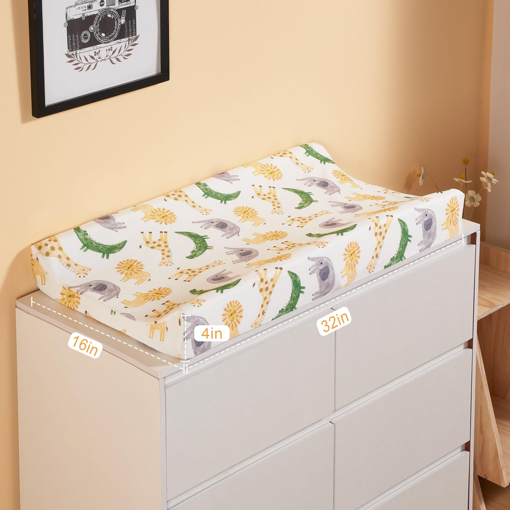 TILLYOU changing pad cover provides a snug fit for standard 32x16 inch pads.