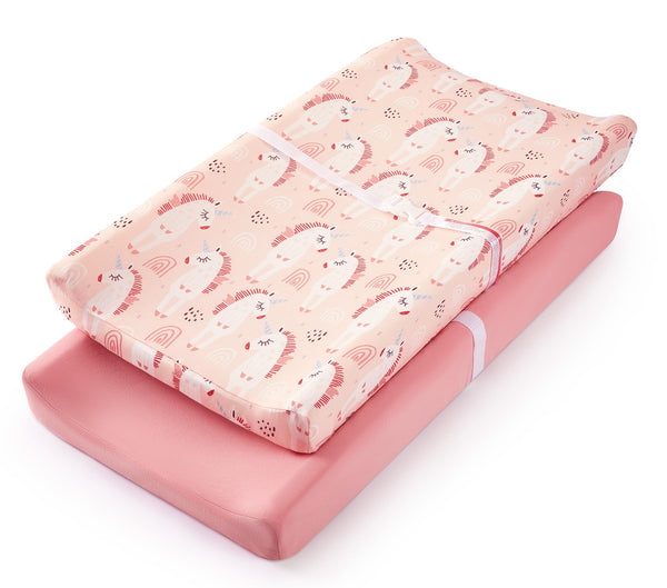TILLYOU changing pad cover closeup shows breathable soft jersey for baby comfort