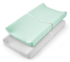 TILLYOU changing pad cover in soft jersey fabric showing breathable comfort and lt green color