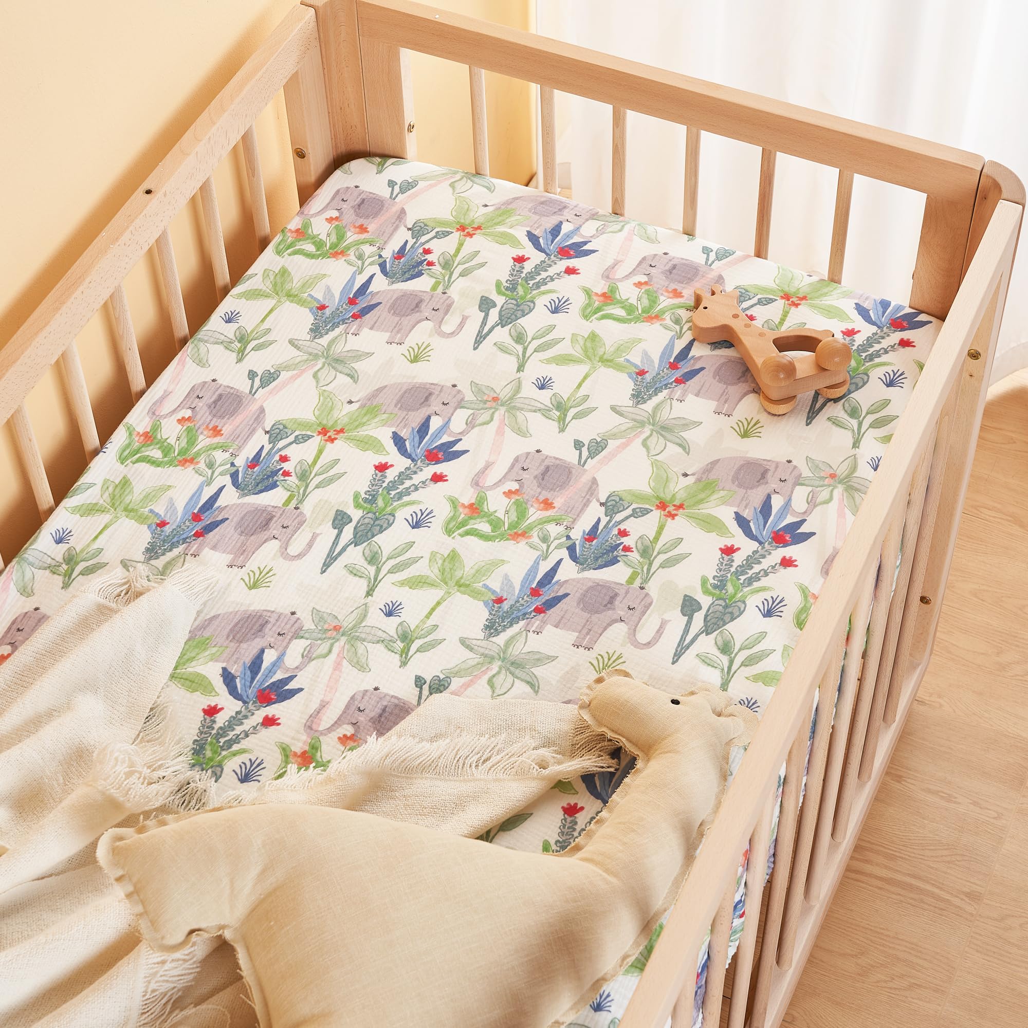 TILLYOU crib mattress protector fits 52x28 with secure deep pockets.