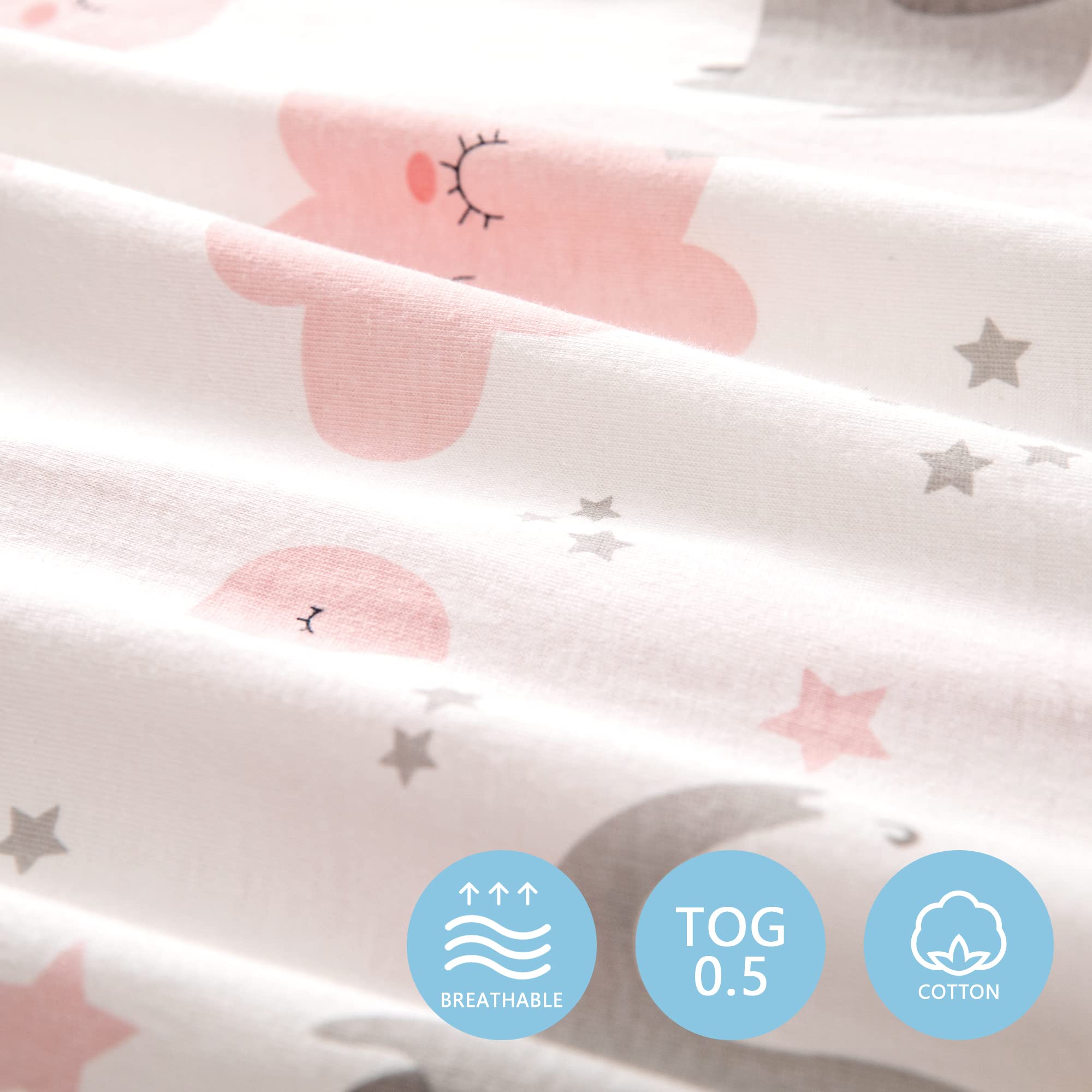 TILLYOU double-zipper sleep sack simplifies diaper changes.