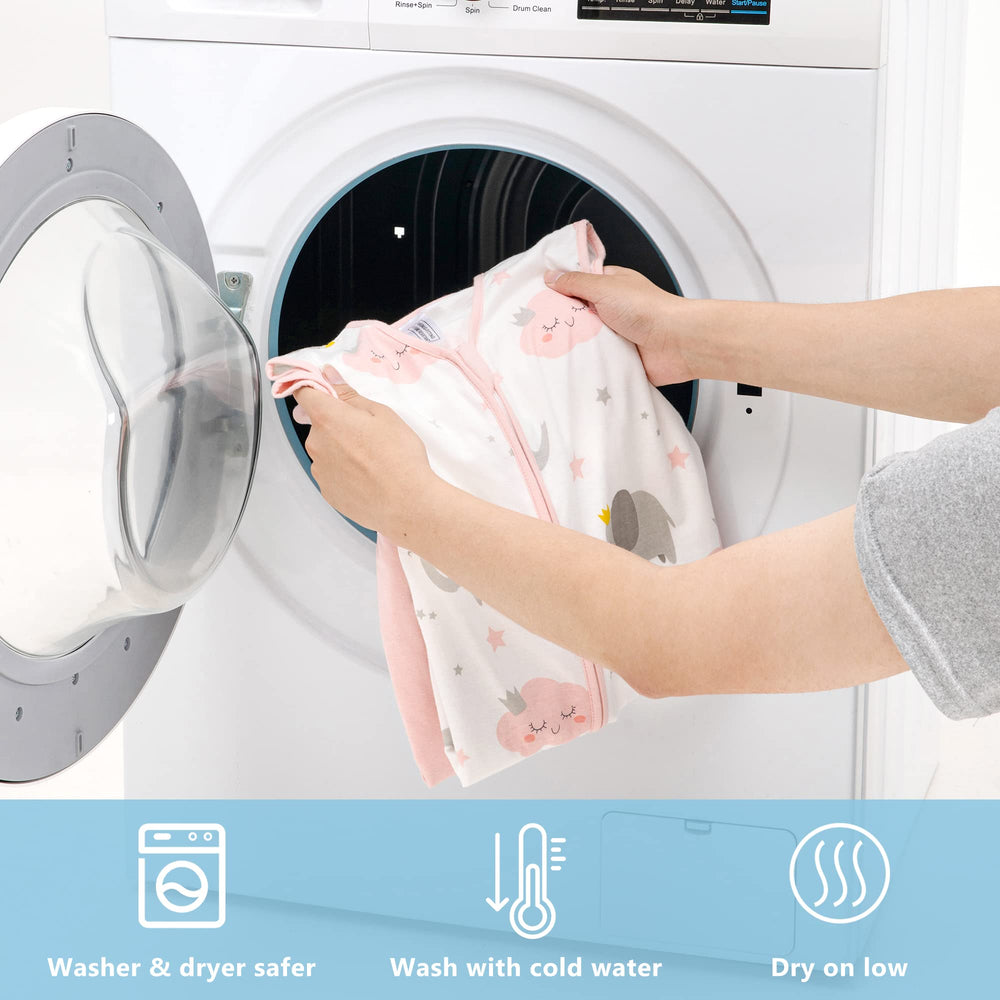 TILLYOU easy-care, machine washable sleep sack maintains softness.