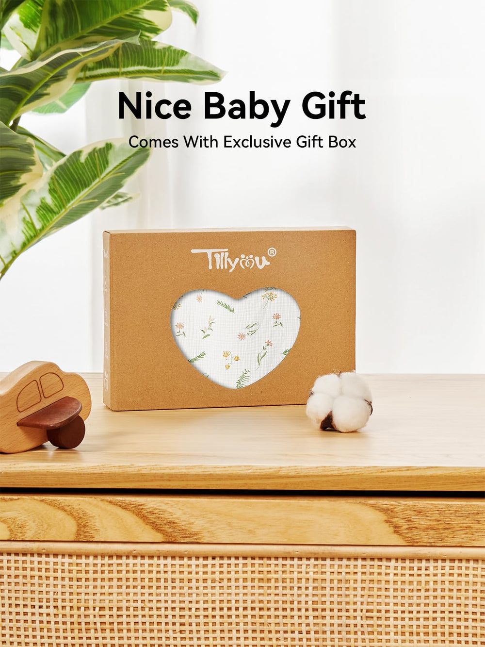 TILLYOU elegant gift box packaging makes a thoughtful baby shower present.