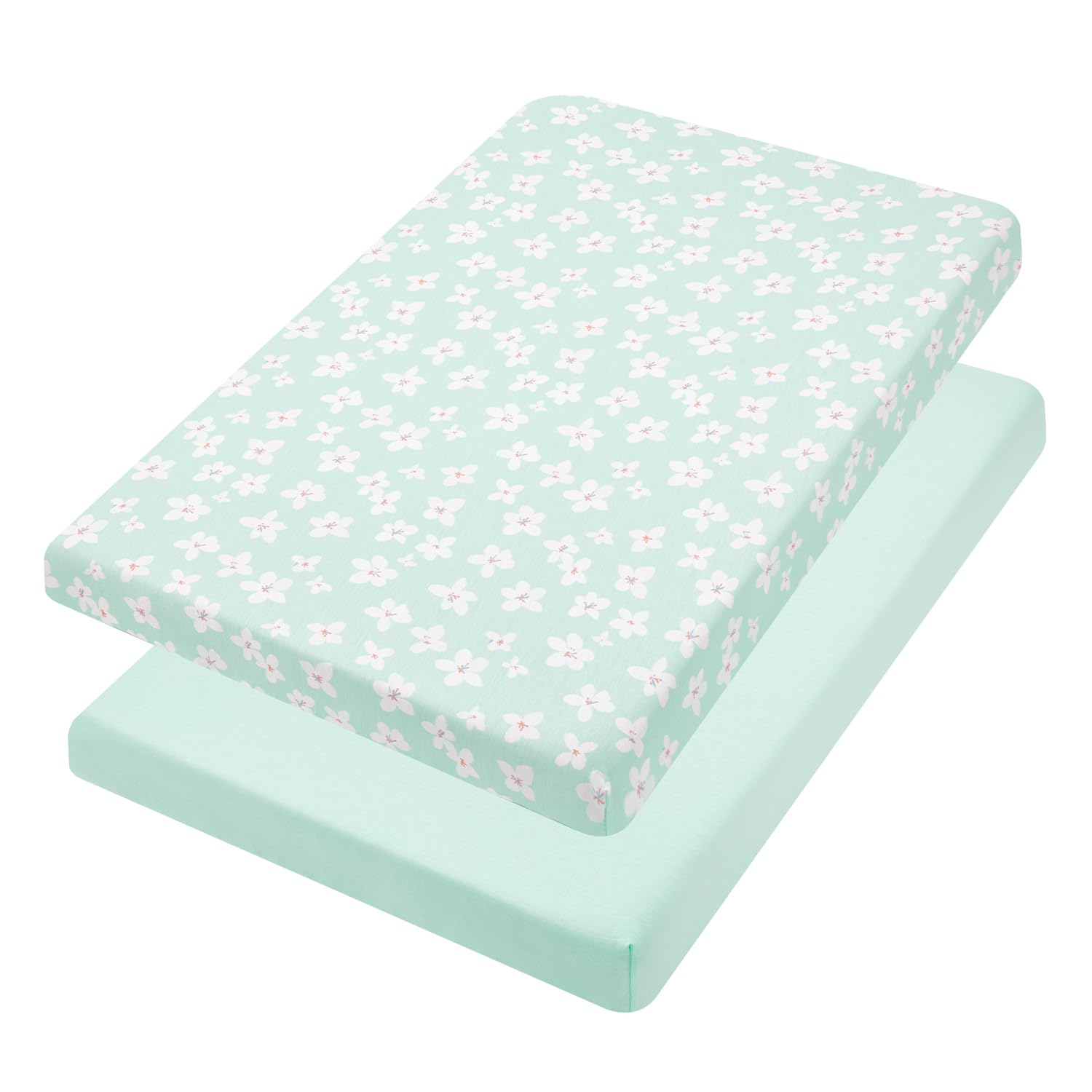 TILLYOU floral and light green designs for versatile nursery bedding