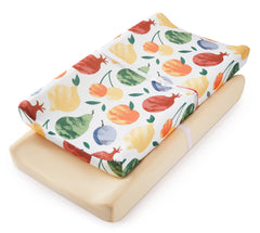 TILLYOU fruit shadow changing pad cover shows soft, breathable fabric for baby changes