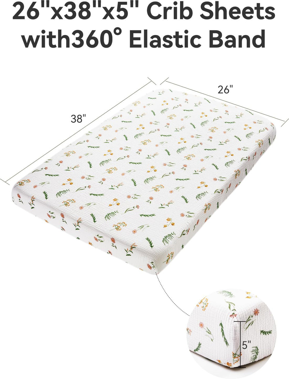 TILLYOU full-loop elastic band keeps the sheet snug and wrinkle-free.