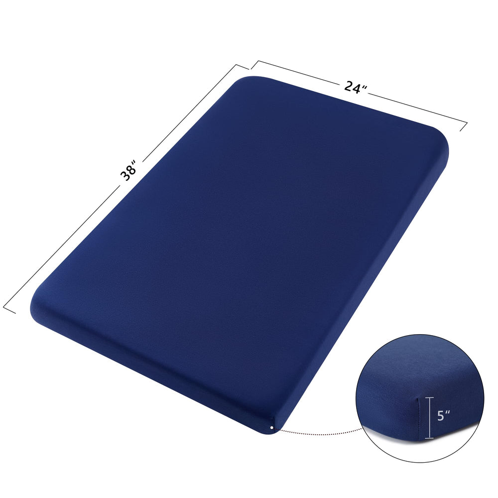 38x24 inch fit for mini crib mattress with secure pockets.