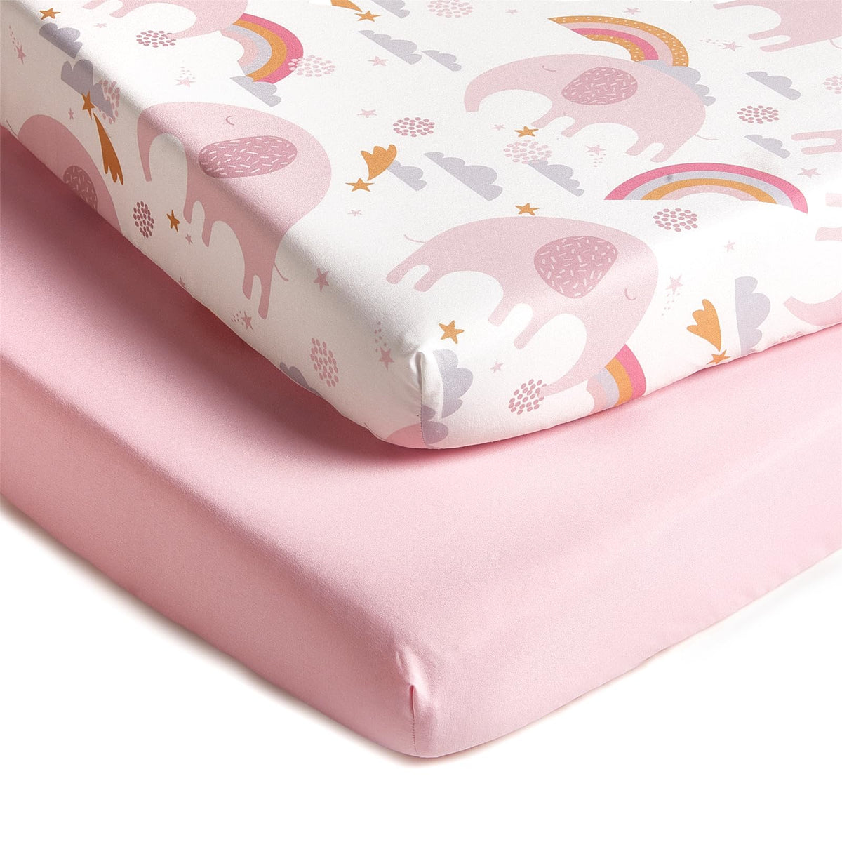 TILLYOU mini crib fitted sheet in soft-knit fabric for snug fit
