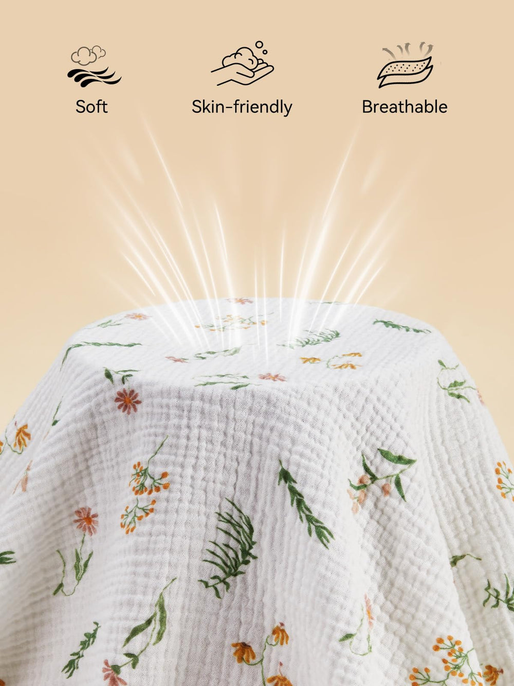 TILLYOU 38x26 mini crib sheet with 3-inch pockets and secure elastic.