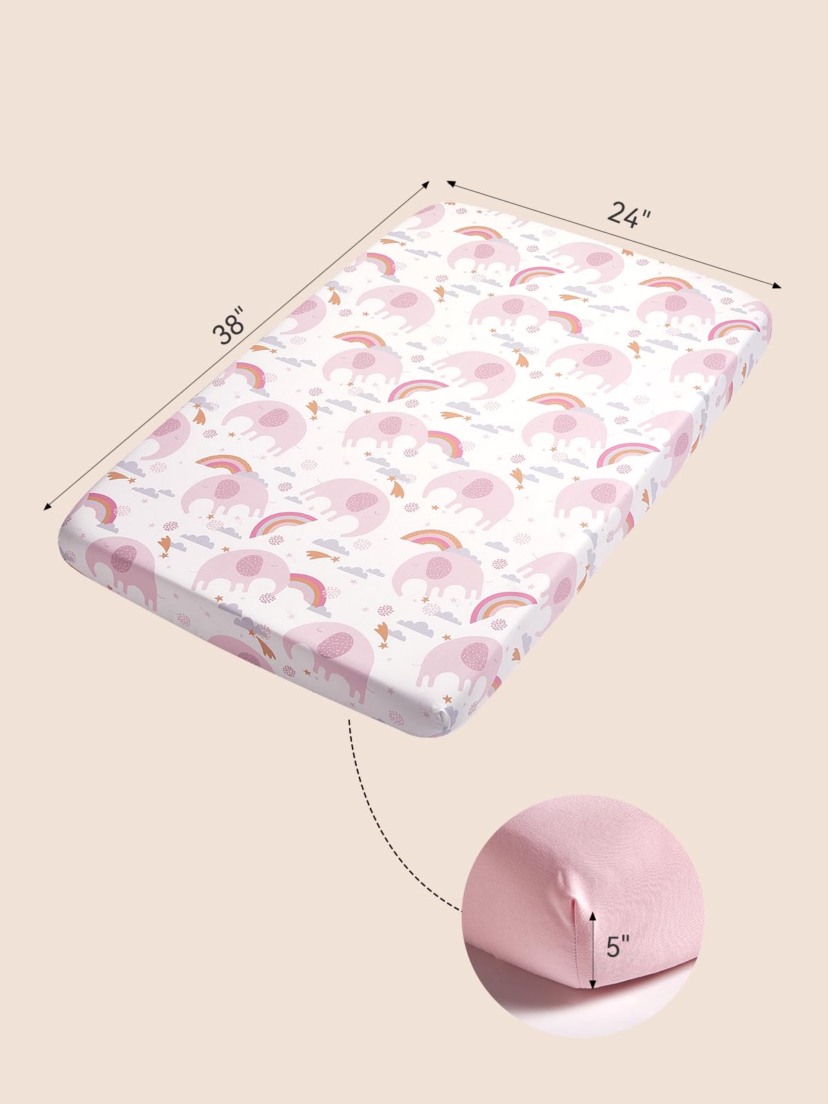 TILLYOU mini crib sheets are machine washable for quick, easy cleaning