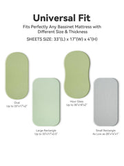 TILLYOU muslin bassinet sheet close-up, breathable cotton texture.