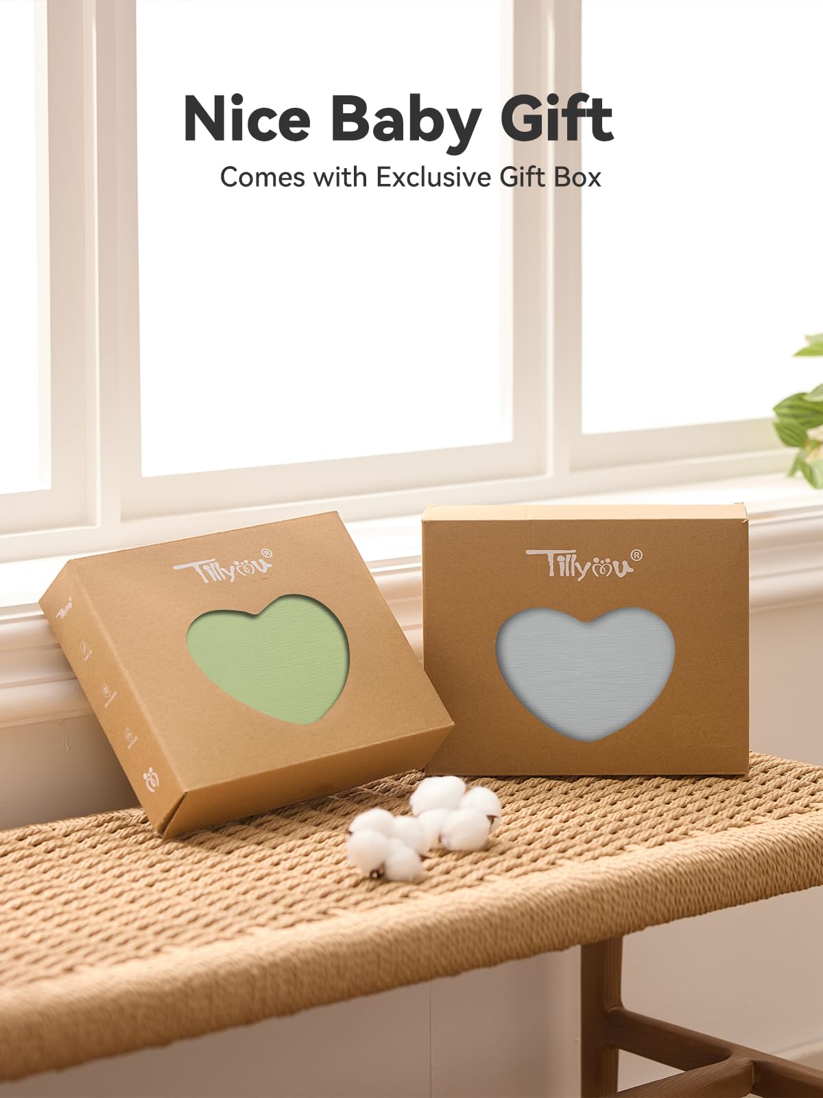 TILLYOU muslin bassinet sheet universal fit on various mattress shapes.