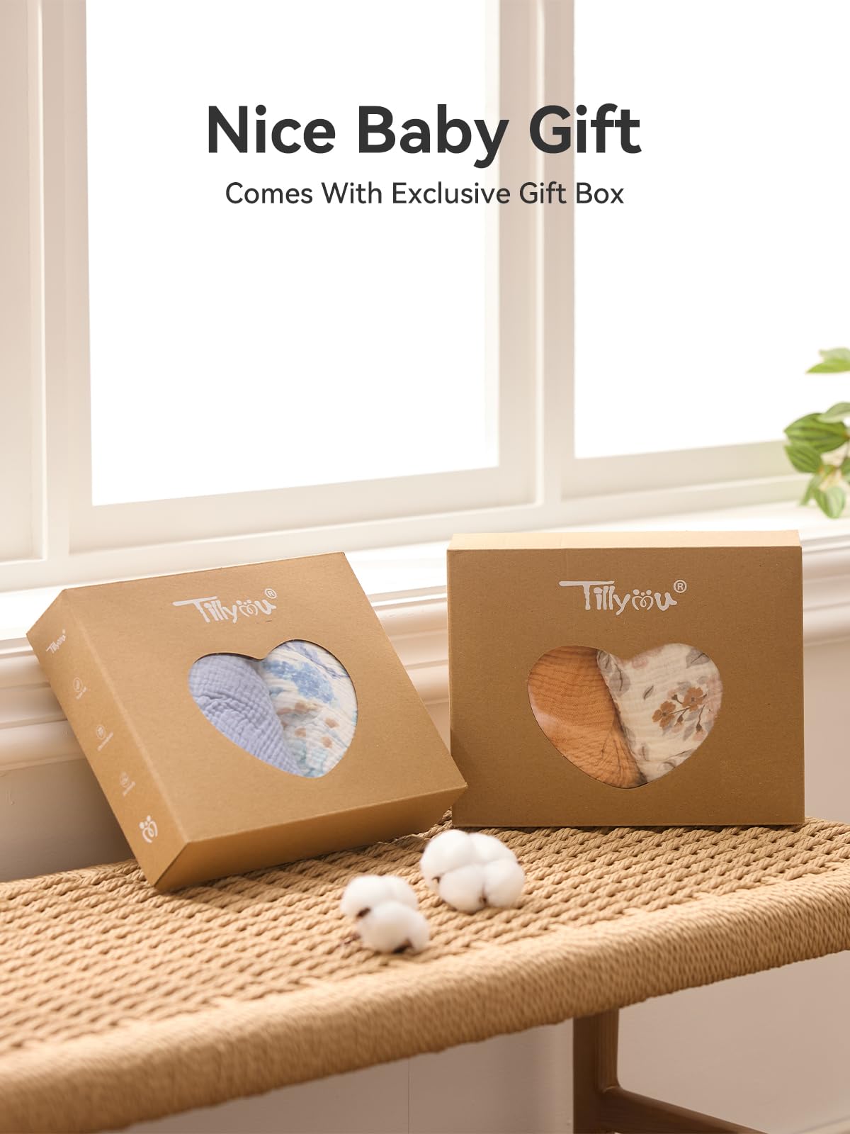 TILLYOU changing pad cover features elastic bottom and straps for a secure fit.