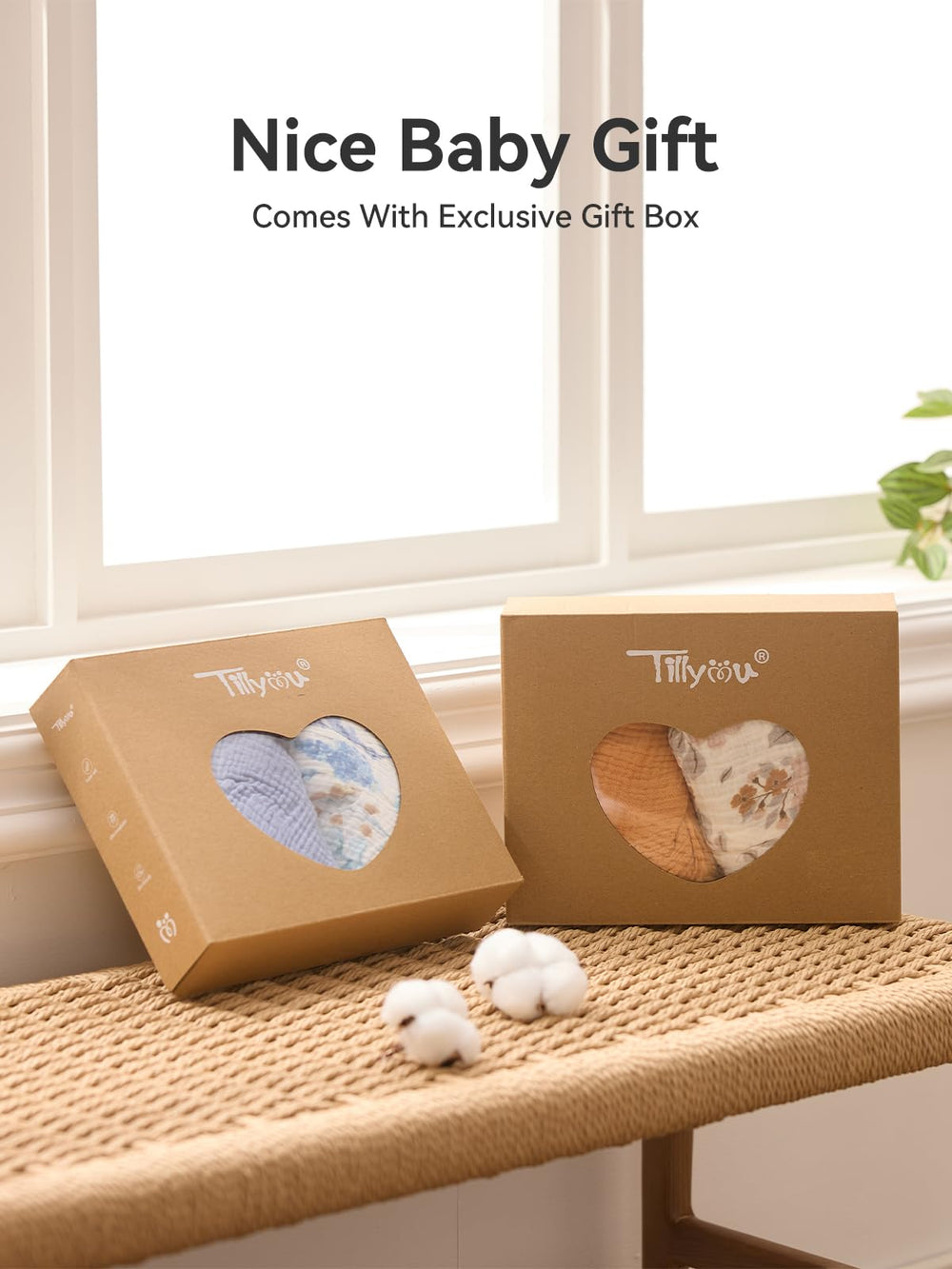 TILLYOU changing pad cover features elastic bottom and straps for a secure fit.