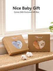 TILLYOU changing pad cover features elastic bottom and straps for a secure fit.