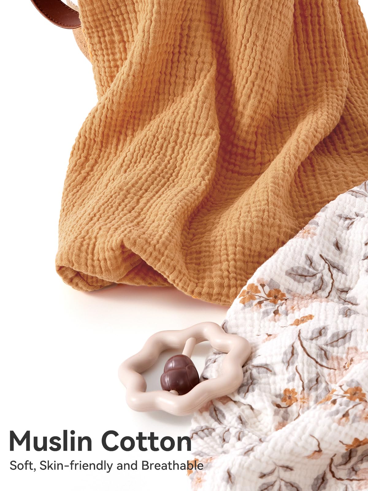 TILLYOU muslin changing pad cover fabric is soft and breathable for sensitive skin.
