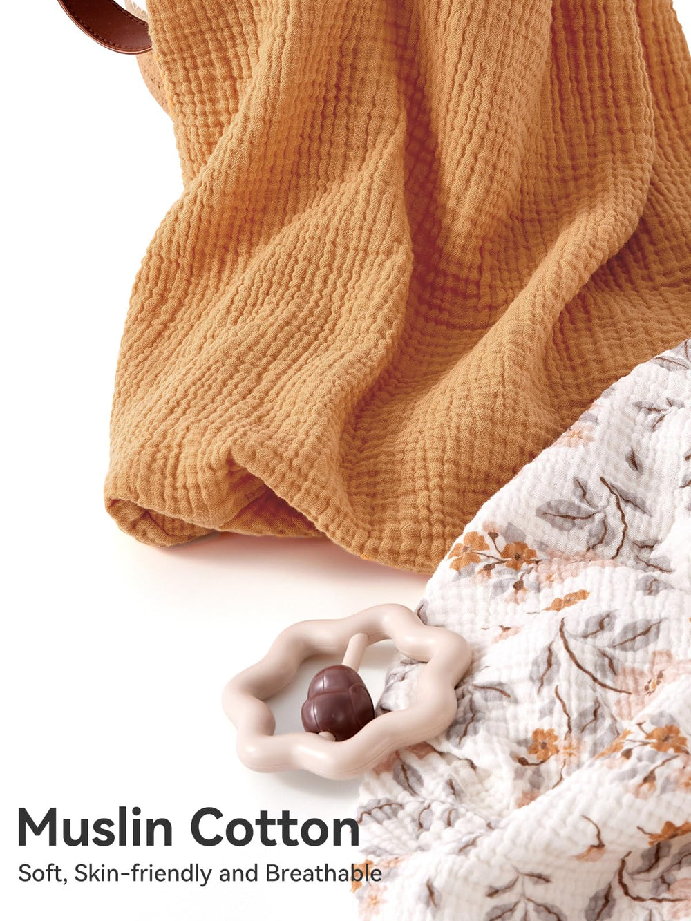 TILLYOU muslin changing pad cover fabric is soft and breathable for sensitive skin.