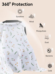 TILLYOU muslin cotton canopy delivers gentle touch and airy feel for infants.