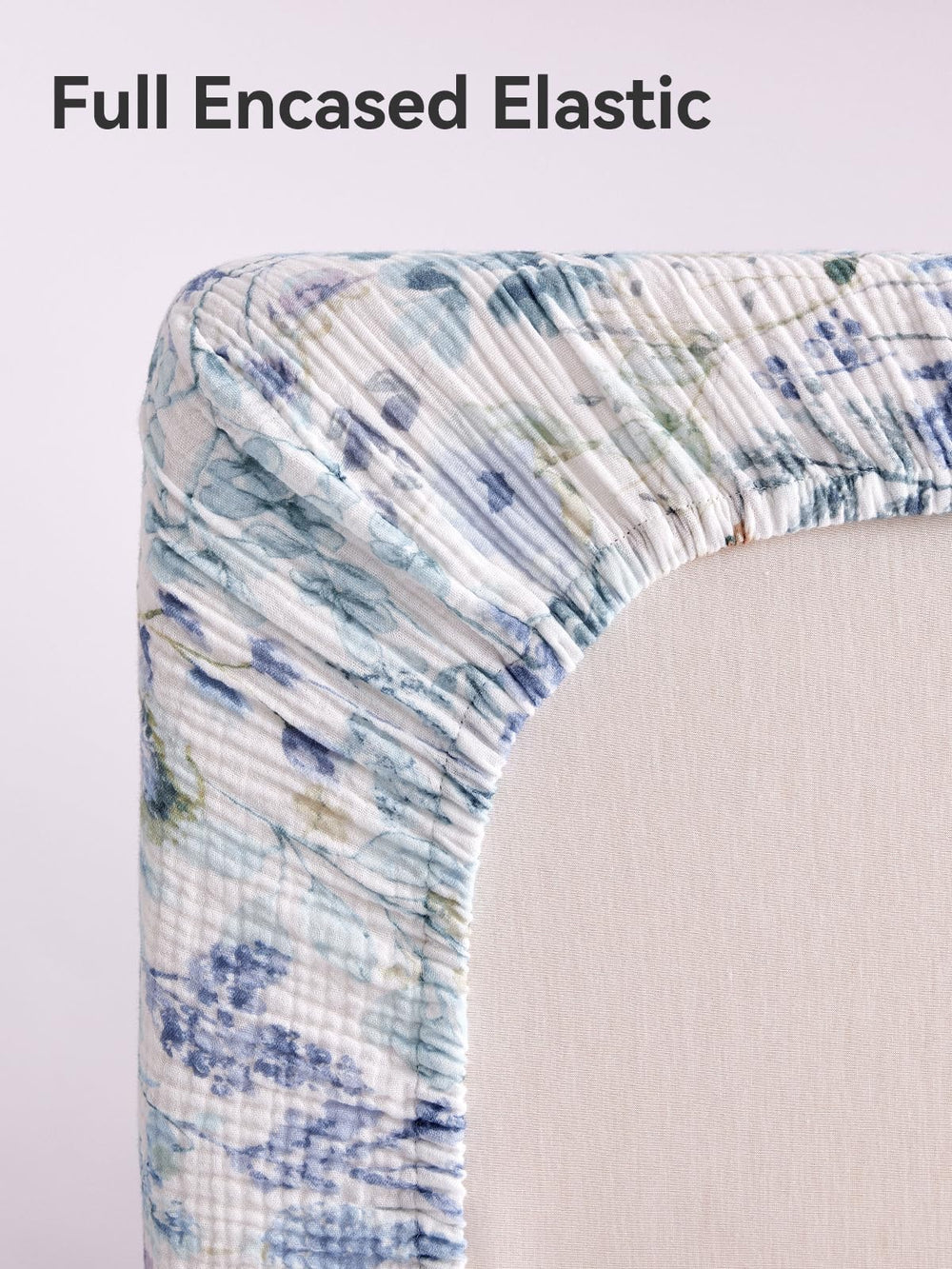 TILLYOU two-pack blue flower mini crib sheets for quick bedding changes.