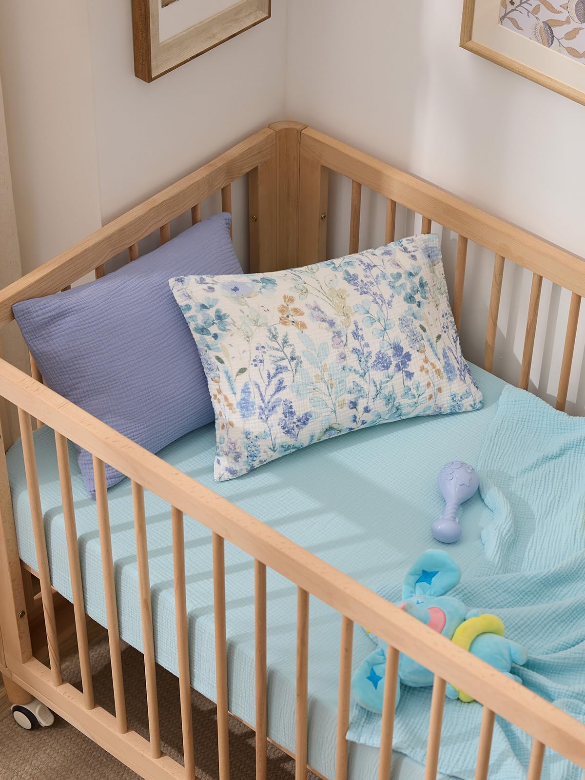 TILLYOU 13x18 pillowcase fits standard toddler pillows for simple swaps.