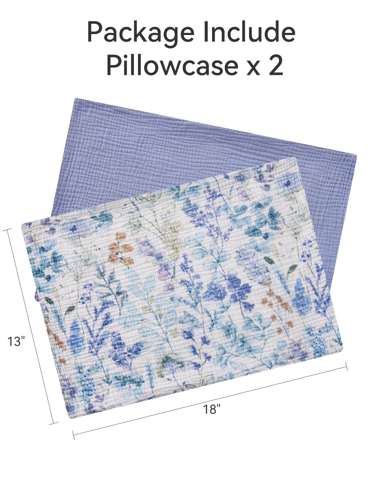 TILLYOU muslin pillowcase with breathable cotton weave for all-season comfort.