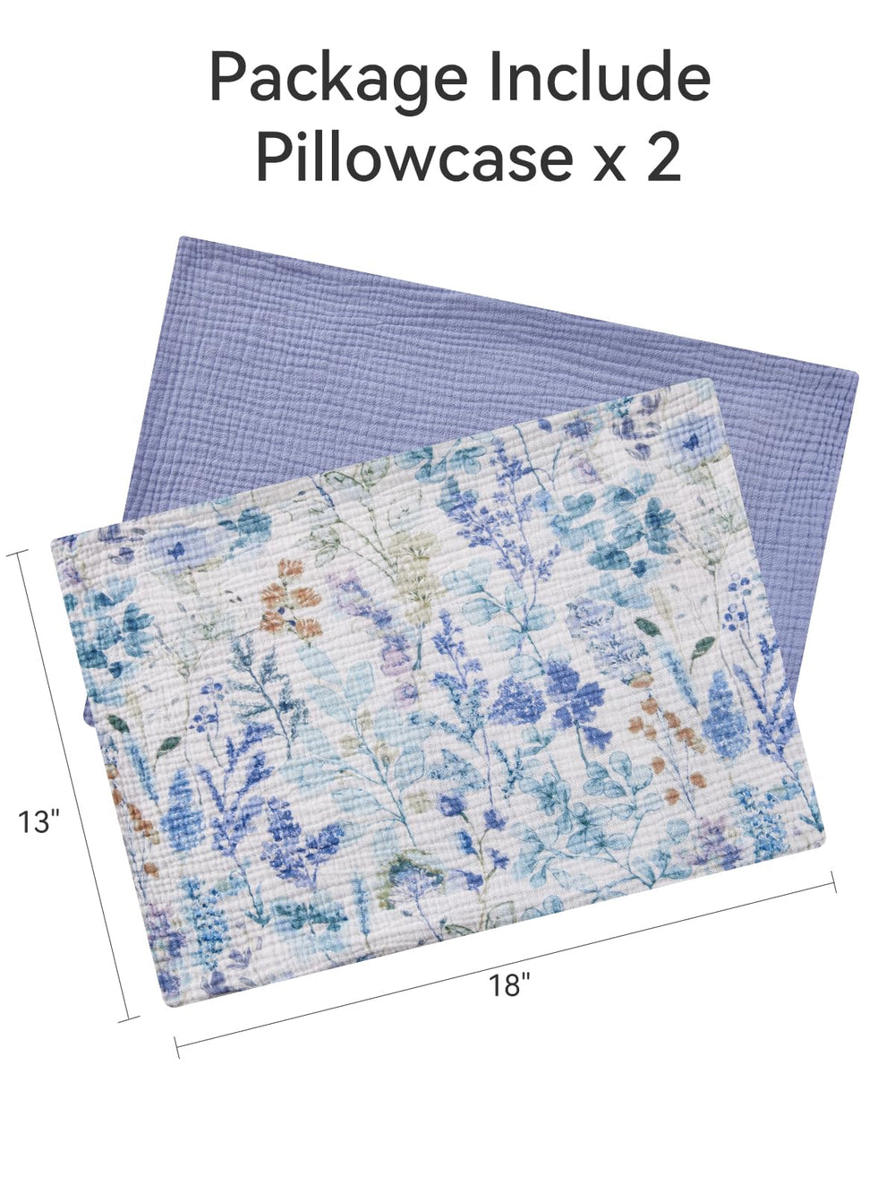 TILLYOU muslin pillowcase with breathable cotton weave for all-season comfort.
