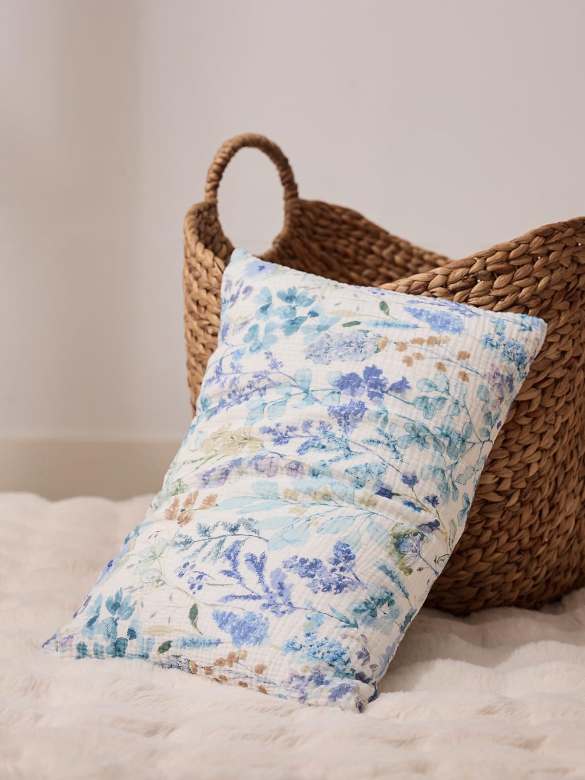 TILLYOU muslin toddler pillowcase in multiple prints for gender-neutral nursery decor.