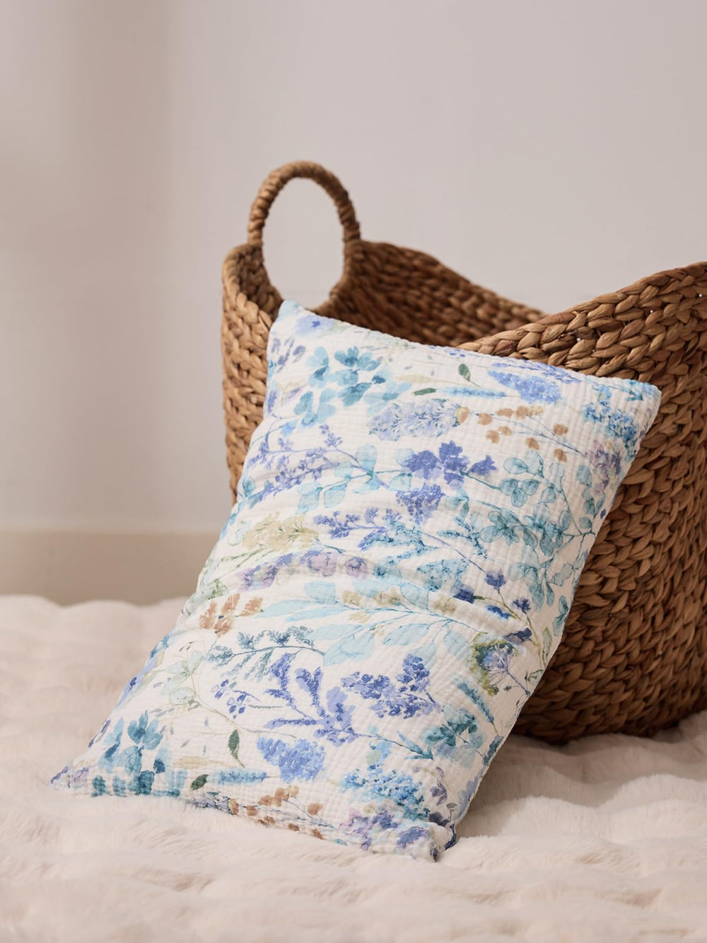 TILLYOU muslin toddler pillowcase in multiple prints for gender-neutral nursery decor.
