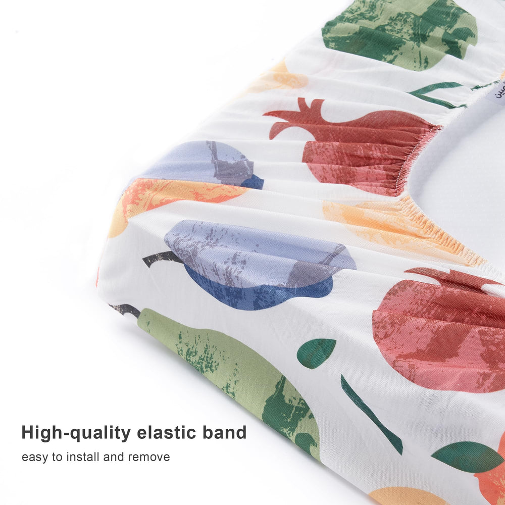 TILLYOU orangish changing pad cover with warm tone for nursery style