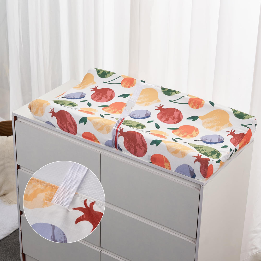 TILLYOU orangish changing pad cover is machine washable for quick refresh