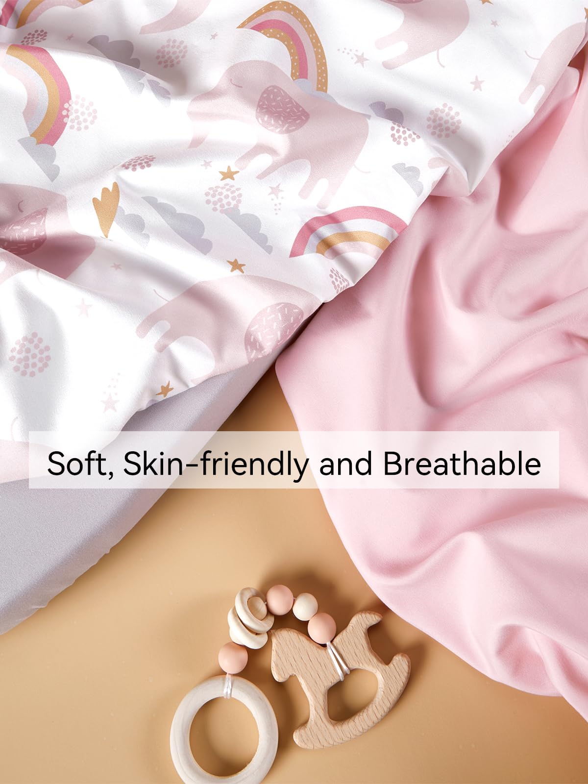 TILLYOU oval hourglass bassinet sheet fits varied shapes with a snug, secure feel.