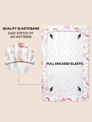 TILLYOU Pack N Play bedding with rainbow elephant pattern adds cheerful color to naps
